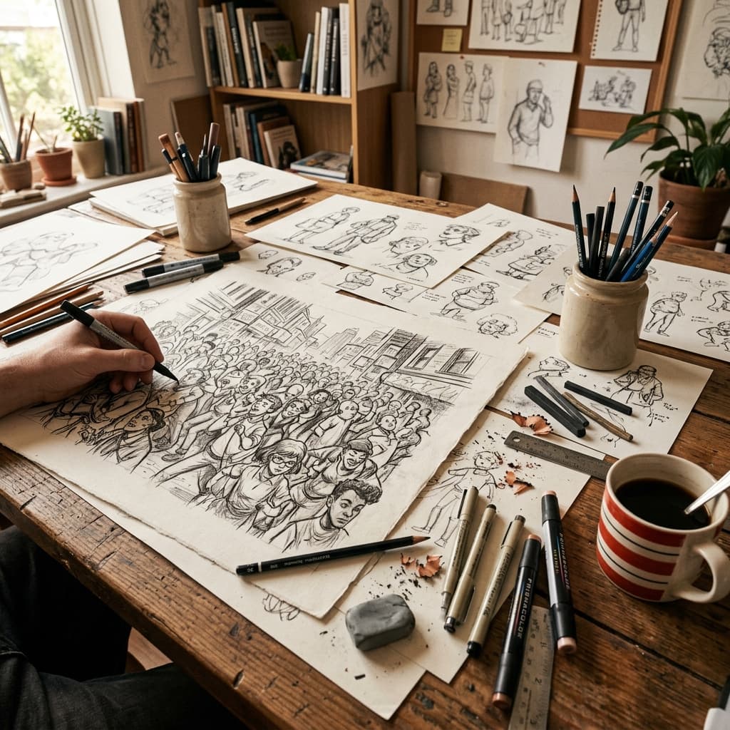 How to Design a Where's Waldo Style Scene: The Illustrator's Secret