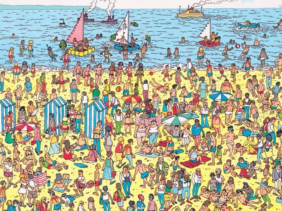 Where's Waldo puzzle - Busy Beach Day