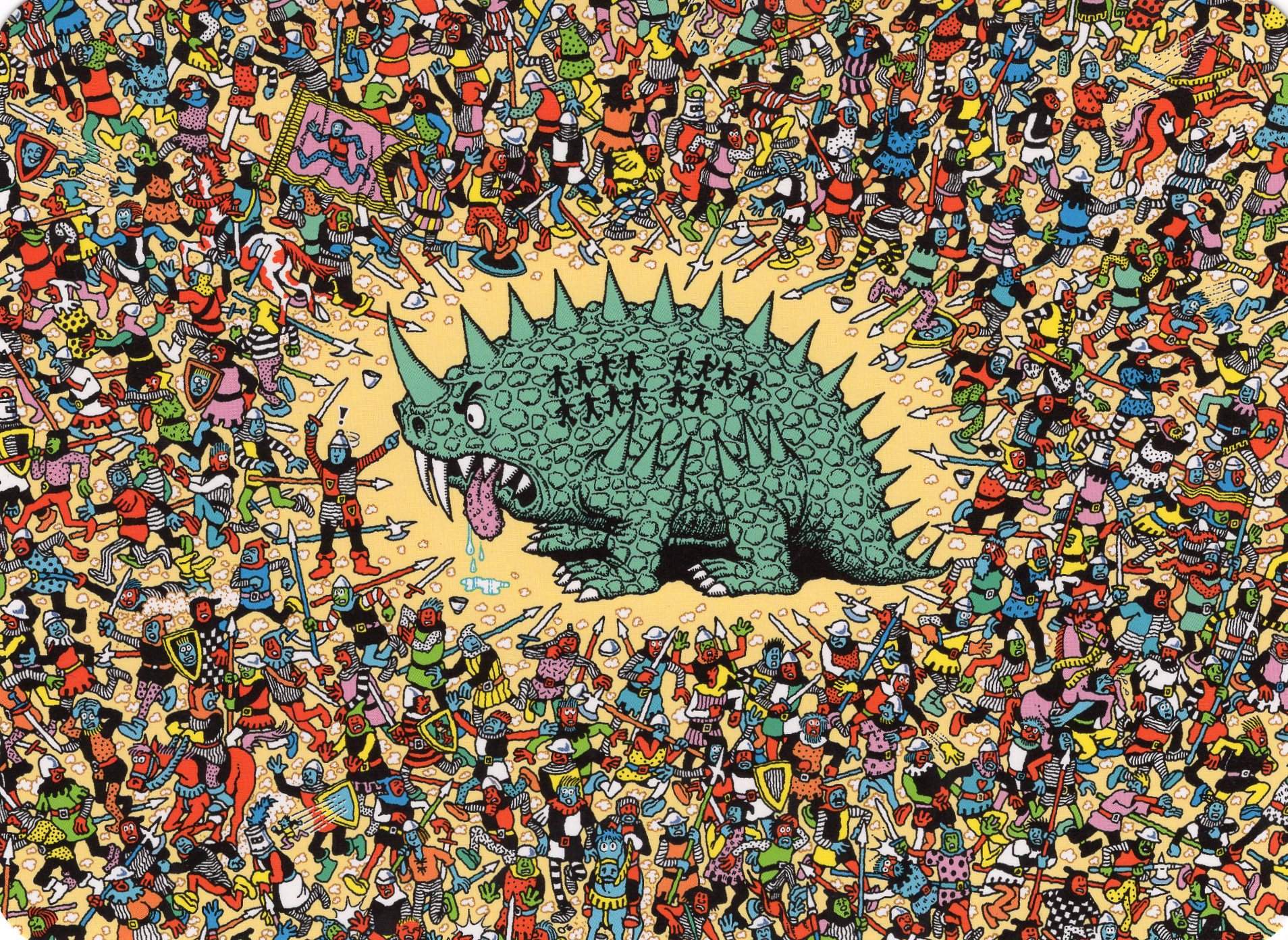 Where's Waldo Game Level 23 Monster Battle Scene
