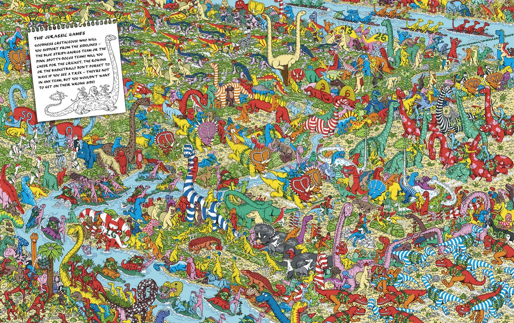 Where's Waldo Game Level 24 Jurassic Dinosaur Scene