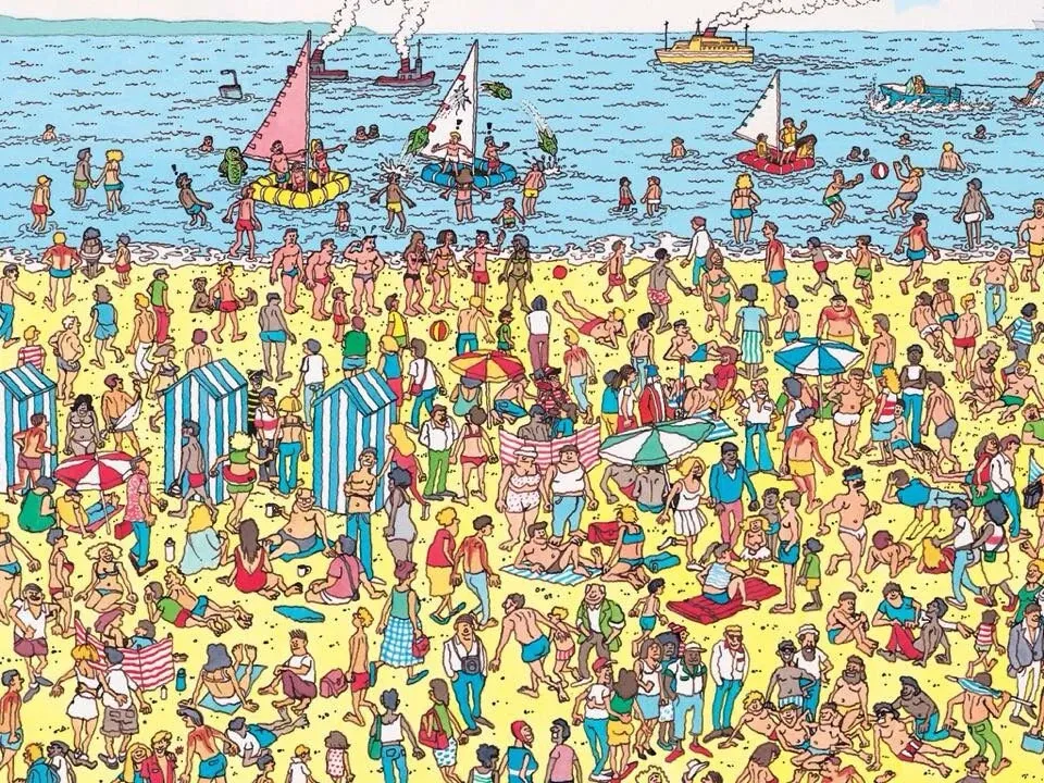 Where's Waldo Game Level 3 Busy Beach Day Scene